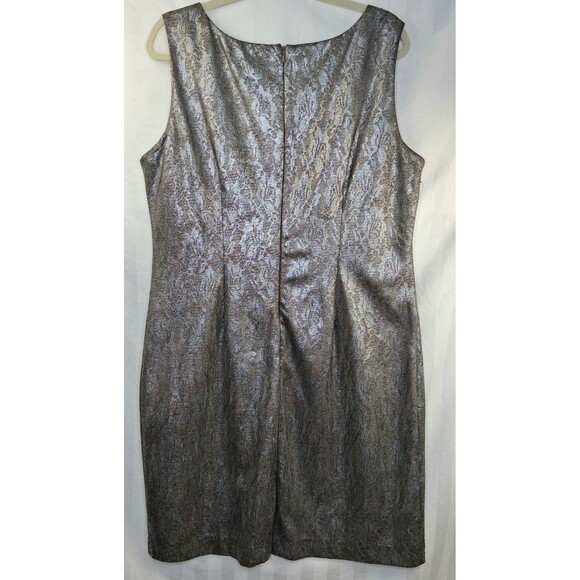 Alex Marie Silver Shimmer Sheath Dress Formal Holiday Date Night Size 16 - Picture 7 of 11